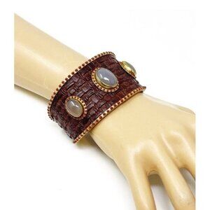 Sara Blaine Gypsy Festival Cuff Bracelet – Willow House Boho Woven Earthy Brown